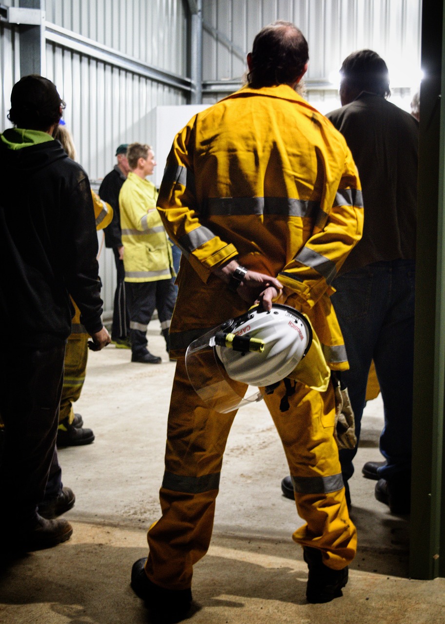firefighters, uniform, equipment, emergency, rescue, helmet, firefighting, protection, safety, service, brave, community
